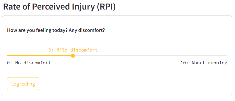 Use the subjective Rate of Perceived Injury (RPI) scale to see trends in perceived discomfort.