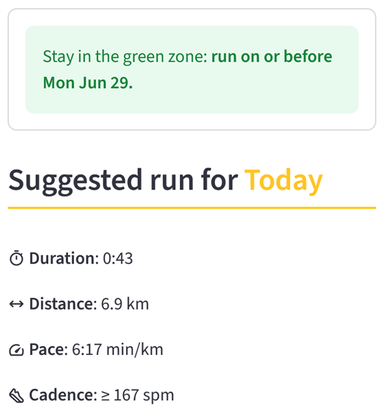 Suggested run today
